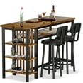 thumbnail image 1 of Furlinkhm Bar Dining Table Set for 2, 3 Piece Bar Table and Chairs Set, Kitchen Counter Height Dining Table Set, Small Kitchen Bar Table with Storage, Breakfast Nook Set for Small Space, Rustic Brown, 1 of 8