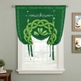 thumbnail image 2 of St. Patrick's Day Tie Up Curtains 45 Inches Long, Kitchen Window Curtains Over Sink, Farmhouse Lucky Leaves Stripes Border Small Window Curtains Shade Balloon Curtains Valances for Bedroom 34"x45", 2 of 8
