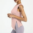 thumbnail image 4 of Women Sleeveless Yoga Tops Workout Cool T-Shirt Running Short Tank Crop Tops Solid Tunic Breathable Side Split Blouse, 4 of 6