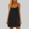 thumbnail image 6 of cocolona Womens Summer Cami Backless Dress Crew Neck Sleeveless Pleated Mini Dress Fashion Casual Solid Color Vacation Beach Sundress, 6 of 7