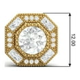 thumbnail image 2 of 6mm Rond Fumé Quartz Hexagone Minimal Femmes Mariage Stud Boucles d'Oreilles 925 Argent Sterling, 2 of 3