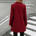 thumbnail image 3 of Vixolx Womens Mid Length Wool Blend Coat Stand Collar Single Breasted Overcoat with Slant Pockets Fall Winter Casual Office, 3 of 8