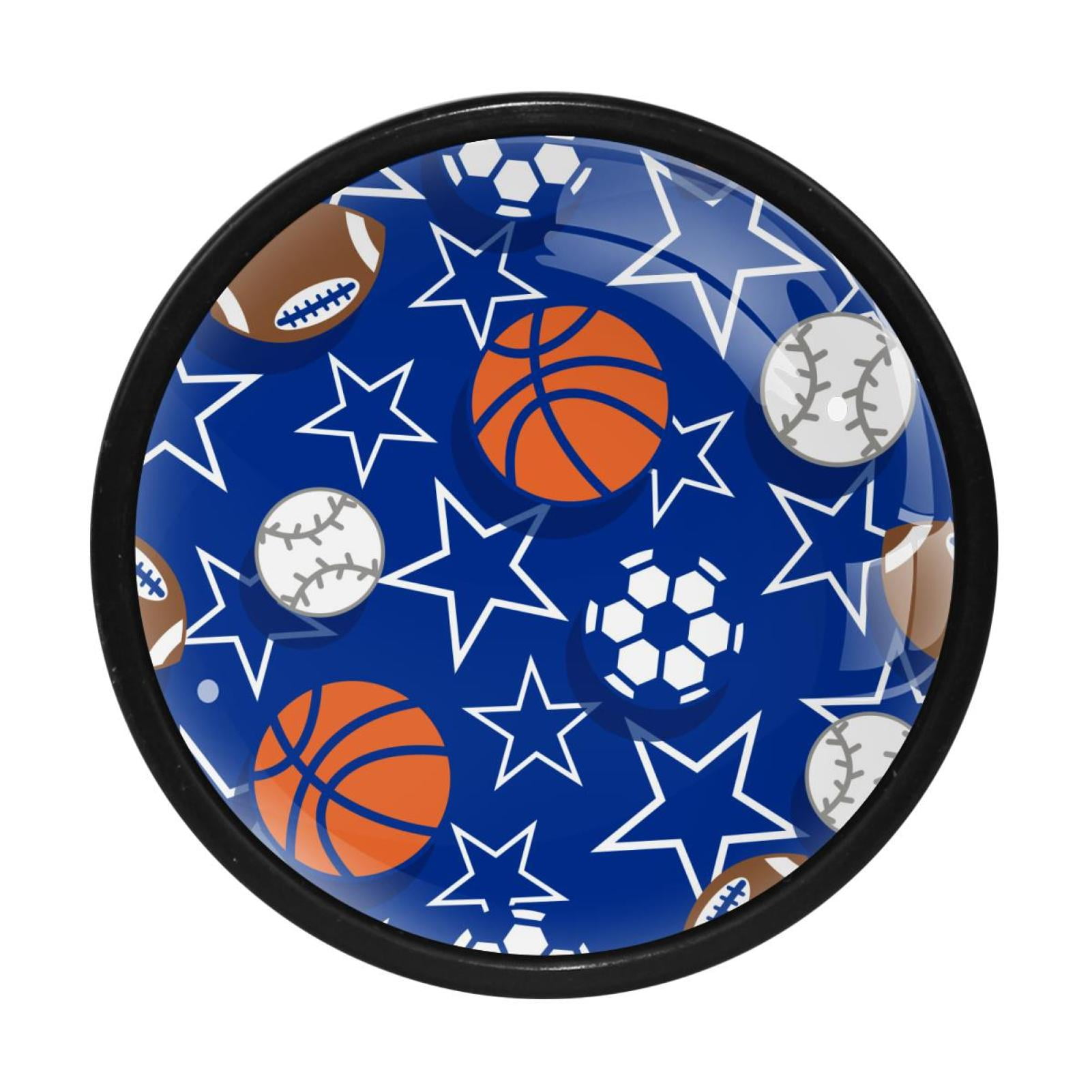 4 Pcs Basketball Soccer Football Knobs for Kitchen Cupboard