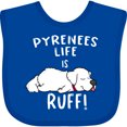 thumbnail image 3 of Inktastic Pyrenees Life is Ruff Great Pyrenees Boys or Girls Baby Bib, 3 of 4