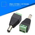 thumbnail image 4 of 20 piezas 10 macho + 10 hembra adaptador de conector de alimentación CC 2,1x5,5mm enchufe para CCTV, 4 of 5