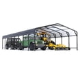 thumbnail image 3 of MUCHANT 20'x40' Outdoor Metal Carport, Heavy Duty Garage Galvanized Car Shelter with Enhanced Base for Pickup, Boat, Car and Tractors, 3 of 8