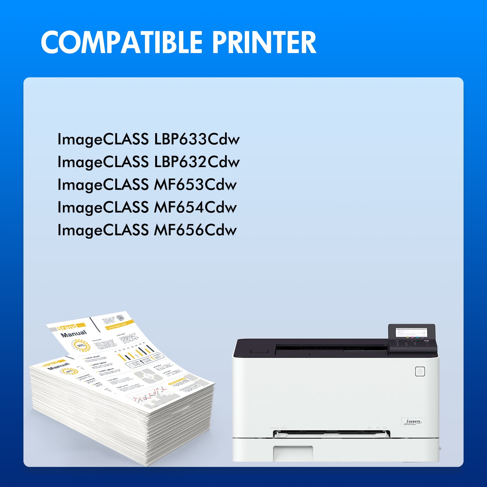 Vipink Compatible for Canon 067 067H Toner Cartridge 4-Pack for Canon imageCLASS MF656Cdw LBP632Cdw MF653Cdw LBP633Cdw MF654Cdw MF650 LBP630 Series Printer High Yield CRG-067 CRG067 Ink