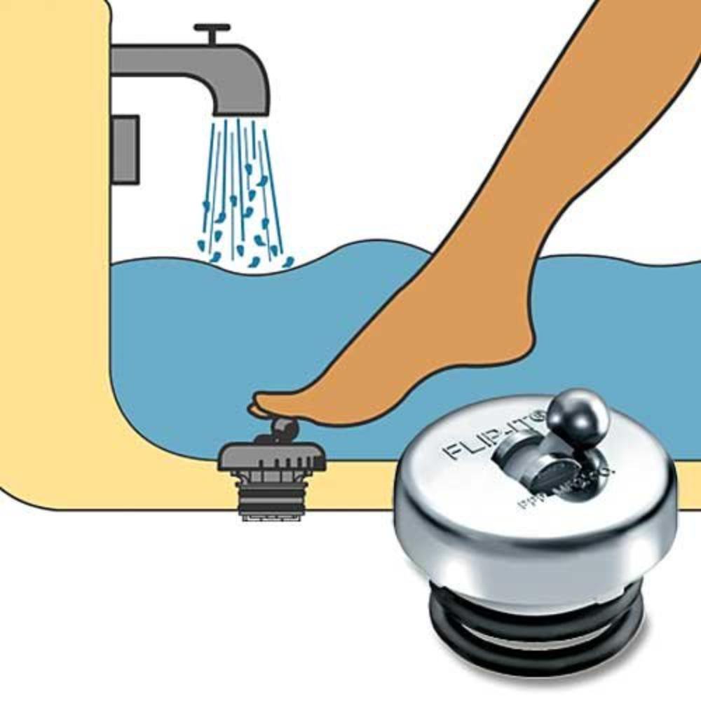 P100 FlipIt Replacement Tub Stopper, Chrome 2071011, Flip