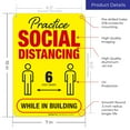 thumbnail image 3 of Social Distancing Sign, Stay 6 Feet Apart While In Building, 10x7 Aluminum, 3 of 8