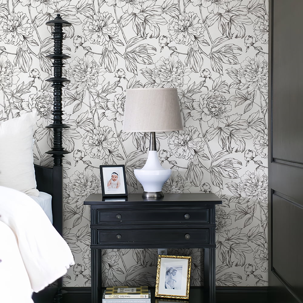 Xiayi Floral Linear Peel and Stick Wallpaper 56.7 Sq. ft