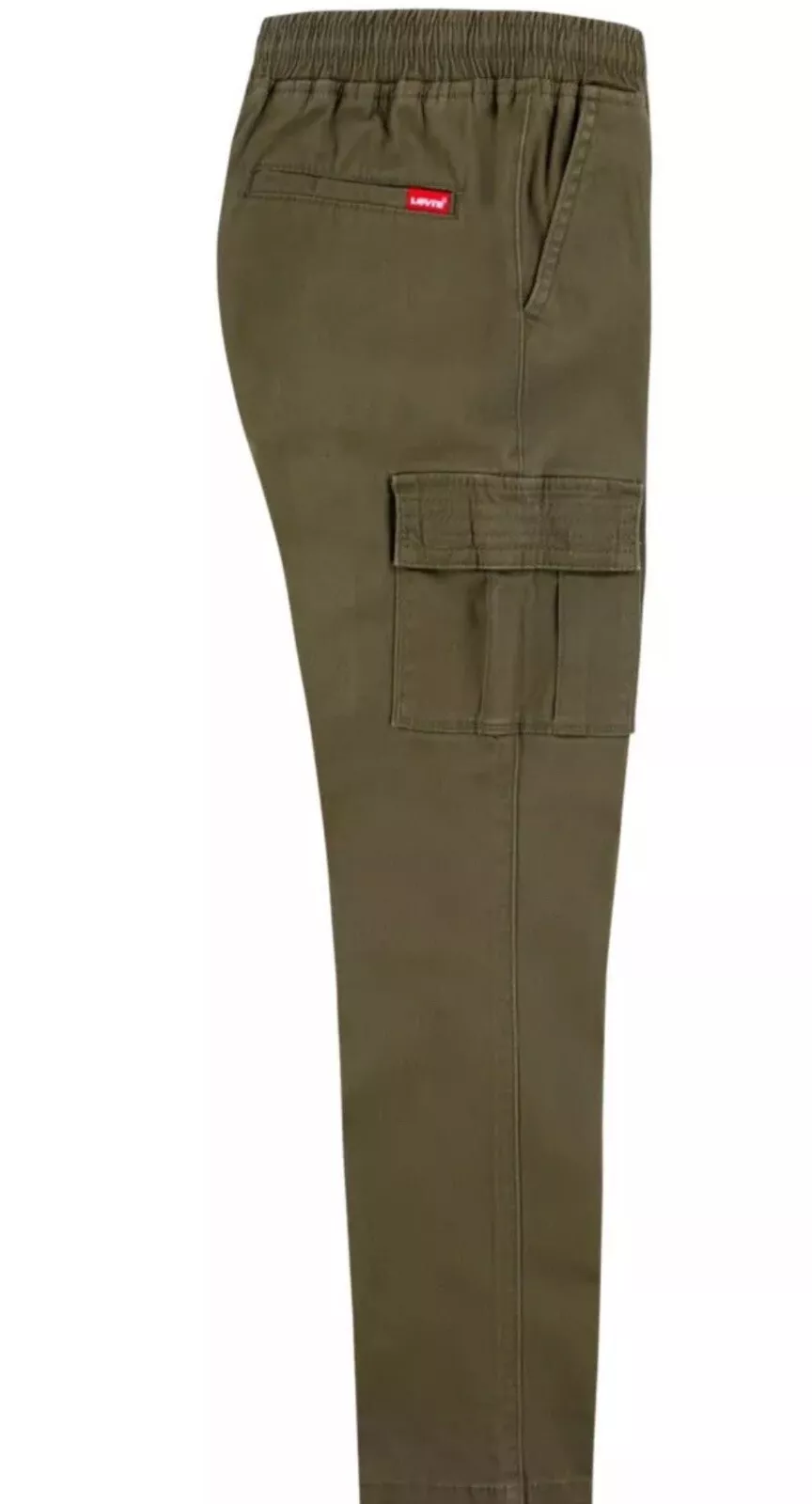 Levi's Youth Boy's Pull On Drawstring Waistband Tapered Twill Cargo Pant Green