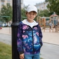 thumbnail image 2 of Uorisanigo Kids Full Zip Hoodie Hooded Sweatshirt with Pockets Soft Oversized Hooded Sweatshirts Fluffy Furry Warm Shirt Casual Cherry Blossom Snake Sweatshirt for Boys Girls, 2 of 8