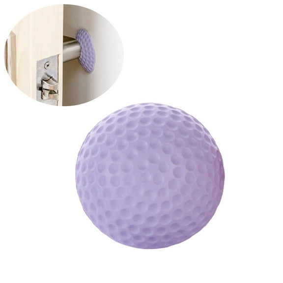 UNOMOR Rubber Door Knob Grip Covers for Wall Protection and Home Use Purple 1Set