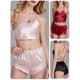 thumbnail image 3 of Camisón, Conjunto de pijamas para mujer, sin mangas, con tiras y espalda abierta, Top corto, pantalo Abody Negro/Medio, 3 of 7