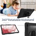 thumbnail image 5 of SOATUTO for Samsung S8 / Galaxy S7 11 inch Tab Case with S Pen Holder Kickstand Shoulder Hand Strap Hybrid Kids Friendly Cover For Samsung Galaxy S8 X700 X706 2022 / S7 T870 T875 2020 - Black+Black, 5 of 6