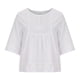 thumbnail image 5 of Blusa informal de lino y algodón para mujer de UMfun, cuello redondo, manga corta, lisa, holgada, color blanco (S-2XL), 5 of 8