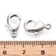 thumbnail image 3 of Brass Lobster Claw Clasps Nickel Free Real Platinum Plated 15x9x3mm Hole: 1.8mm, 3 of 3