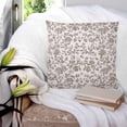thumbnail image 3 of 24x24 Pillow Covers Set of 2, Farmhouse Brown Throw Pillow Covers Decorative Couch Cushion Case, Vintage Flower Leaf Botanical Plant Microfiber Square Pillowcases for Bedroom Car Living Room, 3 of 7