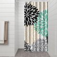 thumbnail image 3 of Small Stall Narrow Shower Curtain 36"W x 72"L – Tropical Bohemian Leaves, Mid-Century Abstract Boho Botanical Bathroom Decor, Vintage Floral Palm Leaf Pattern, Rustic Tribal Folk Style, 3 of 5