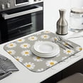 thumbnail image 2 of 2 Pcs Daisy Floral Dish Drying Mat - 16 X 18 Inch Absorbent Microfiber Kitchen Counter Mat – Quick-Dry Dish Rack Alternative, Dish Drying Pad for Dishes, Cups, Utensils, Pots & Pans, 2 of 3