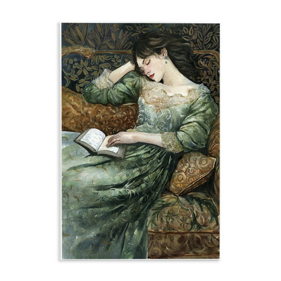 Stupell Industries Woman in Ornate Gown People Painting Unframed Art Print Wall Art, 10 x 15