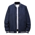 thumbnail image 1 of Chaqueta de cuero con cuello de uniforme acolchado de terciopelo de color sólido de invierno para hombre Pompotops oipoqjl13918, 1 of 1