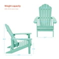 thumbnail image 3 of CHYVARY 1 Peak Outdoor Adirondack Fire Pit Plastic Chair for Deck,Poolside,Beach and Backyard, Light Green, 3 of 8