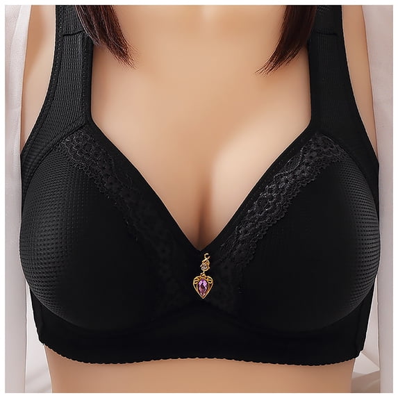 Eashery Bras for Women Solid Deep V Push Up Bras for Women Black 40
