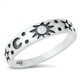 thumbnail image 1 of All in Stock Sterling Silver Sun and Moon Ring Size 5, 1 of 3