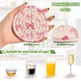 thumbnail image 4 of BZSMCE 6Pcs Drink Coasters With Holder 3.94Inch Pink Bowknot Pattern Creative Coil Coaster Coasters Colors Absorbent Coasters for Drinks Coasters Set Thicken Heat for Home Table, 4 of 7