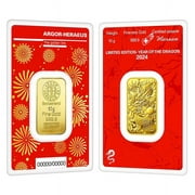 ARGOR-HERAEUS 2024 10 gram Argor Heraeus Lunar Dragon Gold Bar (In Assay)