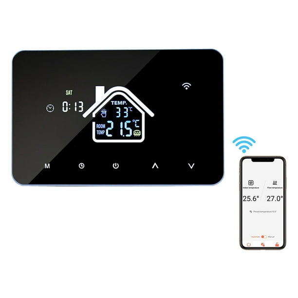 Termostato WiFi inteligente Controlador de temperatura para calentamiento de agua Pantalla LCD Panta Meterk WIFI/Calentamiento por agua