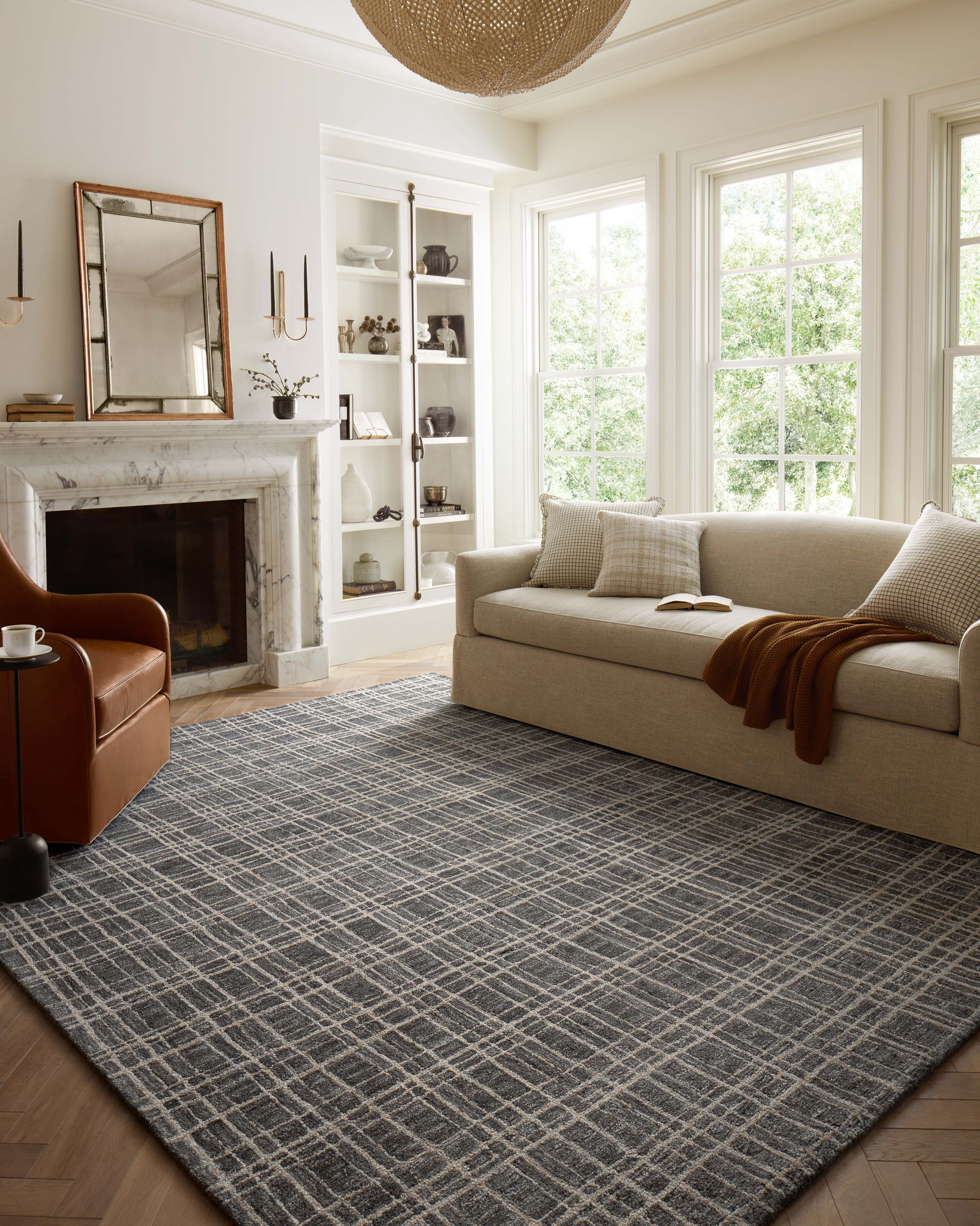 Chris Loves Julia x Loloi Polly Graphite / Pebble 2'-0" x 5'-0" Accent Rug