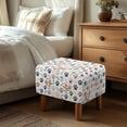 thumbnail image 3 of Xixirimido Cute Corgi Bone Paw Pattern Stretch Ottoman Cover Rectangle Footstool Slipcover Storage Stool Protector Nonslip Footrest Ottoman Cover with Elastic Bottom, Large, 3 of 7