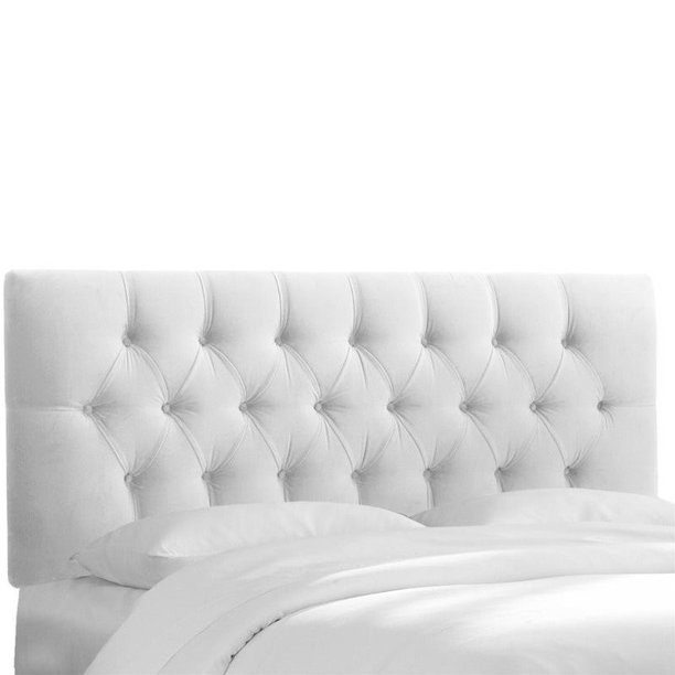 Skyline Upholstered Tufted Queen Headboard in White