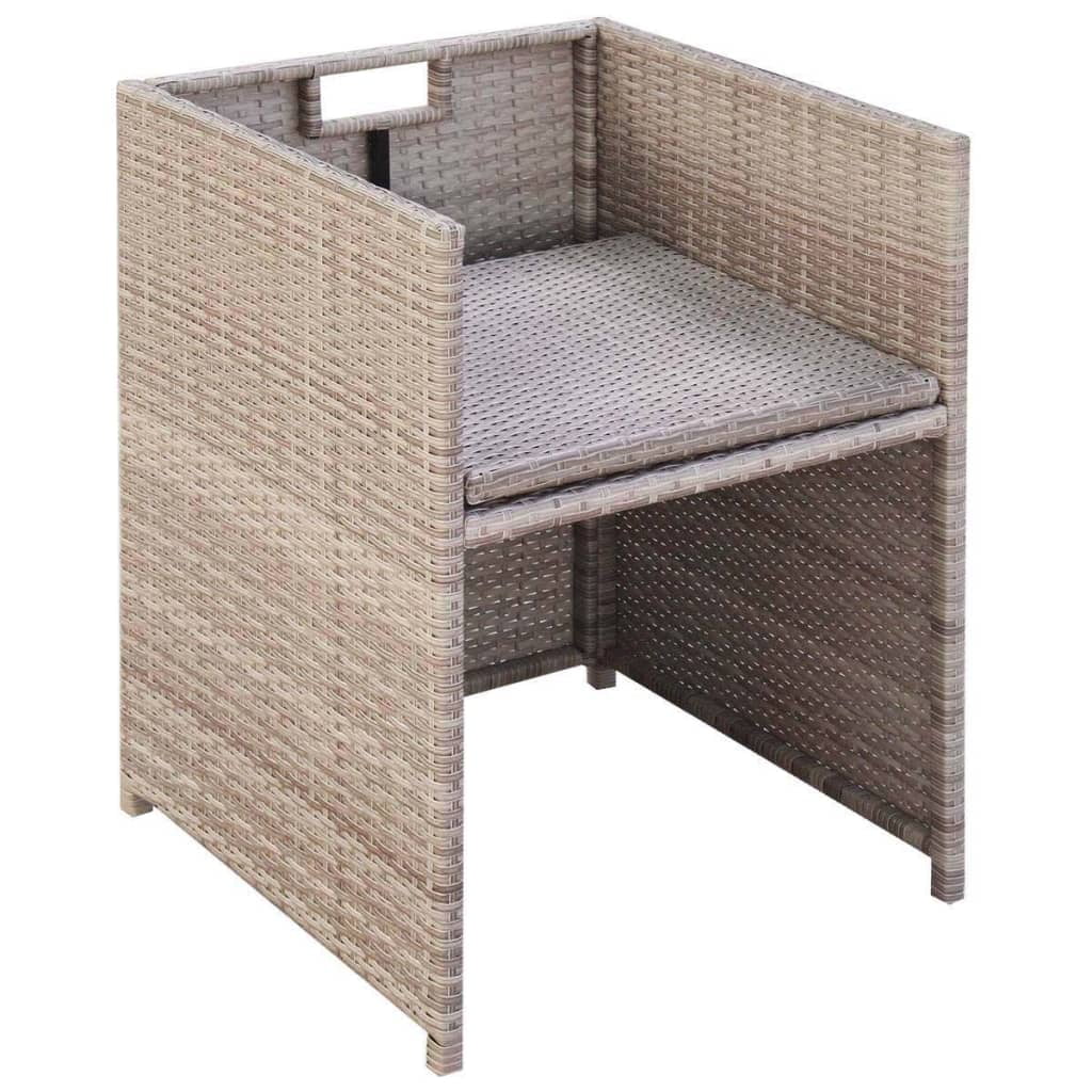 Kepooman 5 Pcs Patio Rattan Dining Table Sets with Glass Table for Outdoor Garden, Beige Kepooman 5 Pcs Patio Rattan Dining Table Sets with Glass Table for Outdoor Garden, Beige