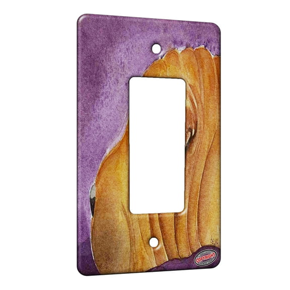 KuzmarK™ 1 Gang Rocker Wall Plate - Chinese Shar Pei Sleep Pei Dog Art by Denise Every