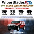 thumbnail image 2 of 2003 Hummer H2 Beam Wiper Blades Wipers w/1yr Warranty (Set of 3) w/Rear Wiper (WiperBladesUSA), 2 of 5