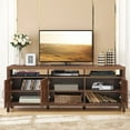 thumbnail image 3 of Gymax TV Stand Entertainment Media Center for TV's up to 65'' w/ Rattan Doors Walnut, 3 of 9