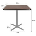 thumbnail image 5 of Hampden Furnishings Bennet Collection Steel Frame 36" Square Top, X Base, 36" Height, Cafe Table Grey Frame/Mahogany Top, 5 of 5