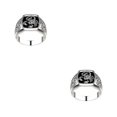 thumbnail image 3 of Qarigey Anillo de plata a la moda y duradero para hombre, regalo para cualquier ocasión, anillos de aleación para hombre, anillo de dedo, Plata Talla 10 2Conjunto, 3 of 6