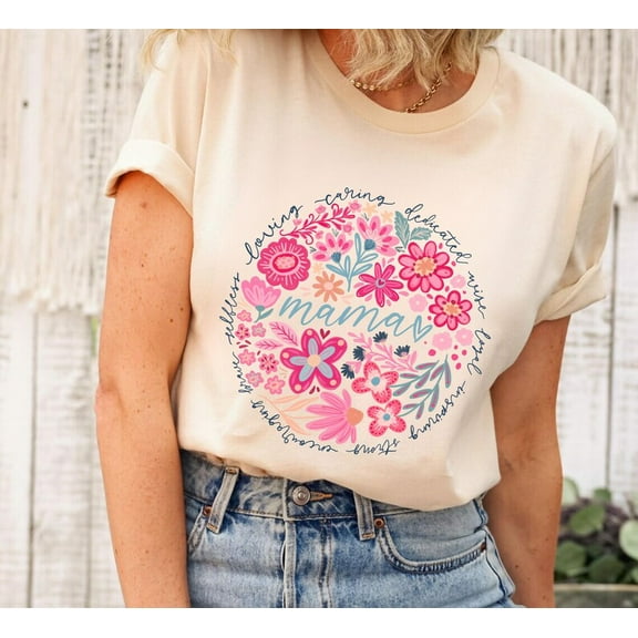 Boho Floral Retro Mama Sweatshirt, Mother’s Day Shirt, Floral New Mom Sweatshirt, Retro Mom Shirt, Flower Shirt for Mama