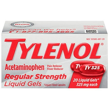 6 Pack Tylenol Regular Strength Pain & Fever Reliever 20 Liquid Gels (120 total)