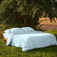 thumbnail image 3 of Garnier Thiebaut Standard/Queen Pillow Cases Set-2 Sunrise Sky Blue Sateen 420 Thread Count by Bombacio Linens, 3 of 3