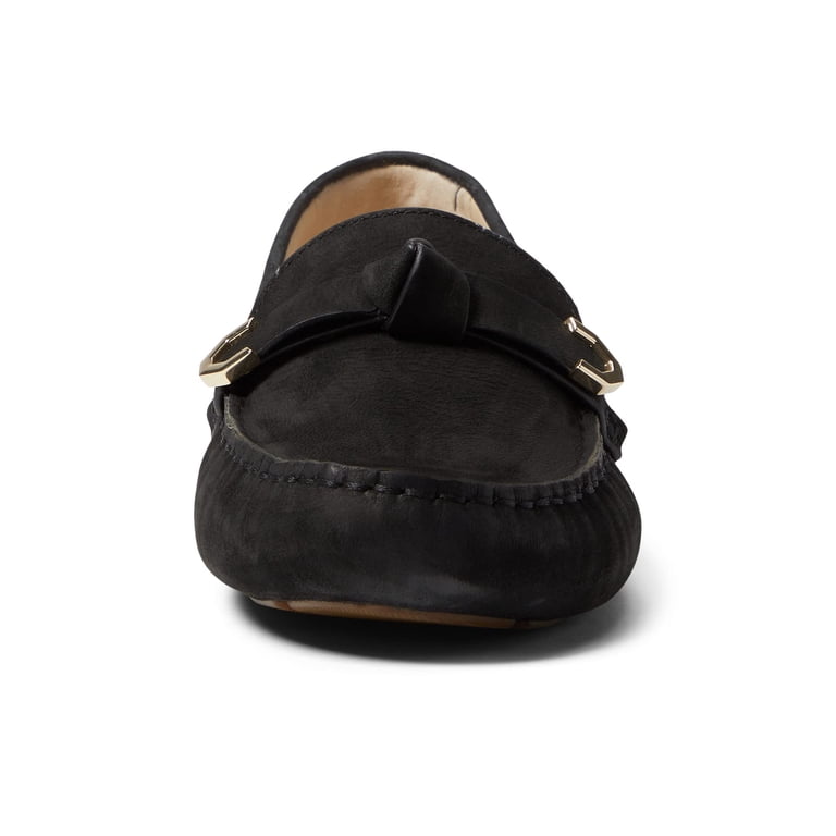 Cole Haan Evelyn Bow Driver (Womens, Black Nubuck (Akuya), 6.5