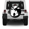 thumbnail image 6 of Dinosaur Spare Tire Cover Car Tire Covers Black Polyester Soft Weatherproof Universal Wild Man Wheel Tyre Protector with Contraction Strap for Trailer RV SUV Truck Camper Travel 29.5 Inch 1pc, 6 of 9