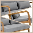 thumbnail image 3 of BIGWOO Leisure Loverseat Sofa with Solid Wood Armrest Modern Chair, 2 Seater Light Gray, 3 of 8
