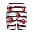 thumbnail image 2 of Haiem Ladybugs on Black and White Striped1 Men's Pajama Short with Soft Woven Cotton Elastic Waistband Sleep Short-4X-Large, 2 of 9