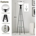 thumbnail image 3 of Floor Lamp with Shelves, 69” Tall Shelf Lamp with Remote Control, 3-Tier Glass Shelf Lamp, Dimmable Torchiere Floor Lamps for Living Room, Bedroom, Office, 3 of 14