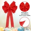 thumbnail image 3 of 2 Pack Christmas Tree Bows 12x20inch Large Burlap Wreath Bow with Glitter String for Christmas Tree Topper,Home Front Door Decor,Easter Bow, Valentines and Party Decor, 3 of 6